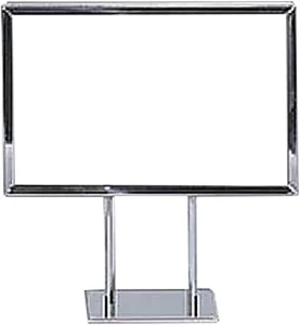 Sign Holder Chrome Fits 7 X 11 Signs Twin Stem Metal Countertop Tabletop