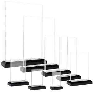 Sign Holder Double Sided T Shape Flyer Holder Clear Table Sign Stand for Picture Paper Home Office Menu Retail Show Fair