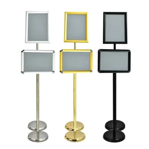 Sign Stands Stainless Steel Guide Signage Vertical Advertising Billboard Welcome Poster Display Water Stand Sign Holder