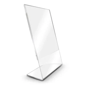 Signage Display Stand Holder Frame Customized L Shape Acrylic Countertop Slant Leaflet Table Sign