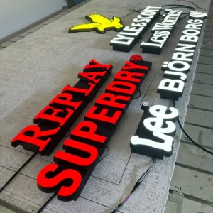 Signage Outdoor Frontlit Lights LEDs Illuminated Wall Advertising Letters Sign for Business Brand Mark