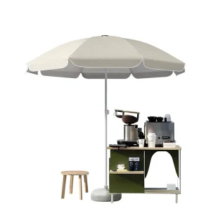 Silver Adhesive Customized Outdoor Sun Umbrella Parasol Red Blue Commercial Stall Street Vendor Advertising Printed Extra Large