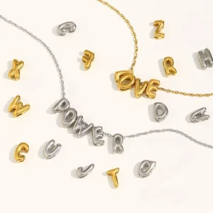 Silver Color Minimalist Stainless Steel Hollow Letter Pendant Vintage Religious Waterproof Charm for Parties and Gifts