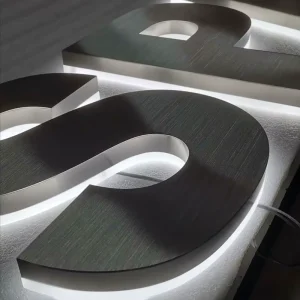 Silver Stainless Steel Letter Business Wall Logo Signs Custom Led 3d Outdoor Metal Backlit Letter Signage
