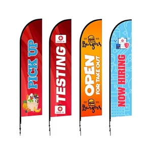 Single Double Sided Feather Flag for Outdoor Advertising Custom Full Color Dye Sublimation Flying Banner Stand Display for Trade