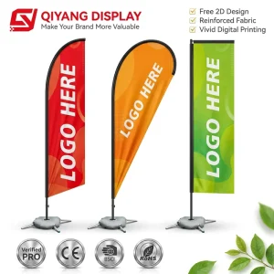 Single Double Sided Promotional Advertising Feather Flags Banners Open Look Welcome for Promotional Use