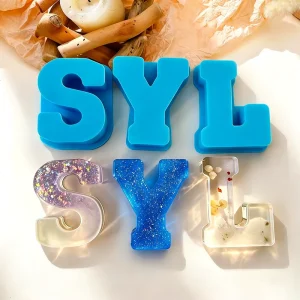 Single Letter Silicone Mold for Resin Crafts 26 English Alphabet Molds DIY Letter Moulds for Cake Candle Home Decorations