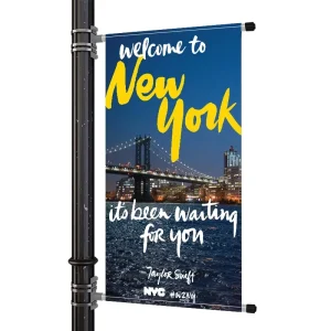 Single Side Light Pole Advertising Banner Holder