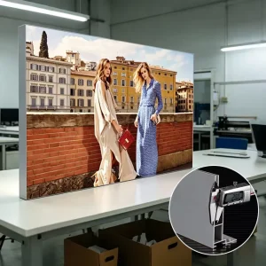 Single Sided Backlit Advertising Tension Fabric LED Light Box Billboard SEG Aluminum Extrusion Frame Indoor Manufacturer