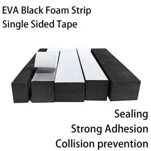 Single Sided EVA Black Wear resistant Self adhesive Foam Strip Dust proof Anti collision Adhesive Strip