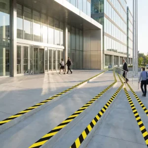 Single Sided PVC Acrylic Anti slip Safety Tape Black & Yellow Waterproof Adhesive Tape for Stair Hazard Warning Marking