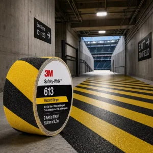 Single Sided PVC Anti slip Tape with Acrylic Adhesive Black Yellow Waterproof Adhesive Stickers for Stair Warning Marking