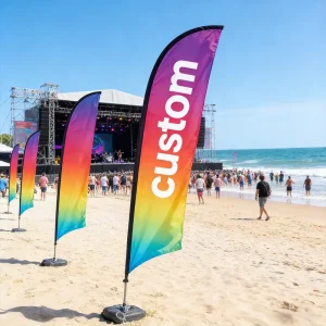 Single Sided Teardrop Pennant Banner Flag Custom Printed Portable Durable Sport Tournaments High Visibility Promotional Flag