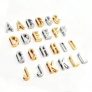 Slide Charm Letter Charm Silver Full Metal Crystal Alphabet Letter Charm Alloy A Z 10mm Zinc Alloy Love Fashion Plated 26 Pieces