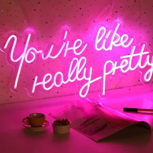 Small LED Decorative Lighting Illuminated Waterproof RGB Colorful Letters Customize Neon Signs for Bedroom