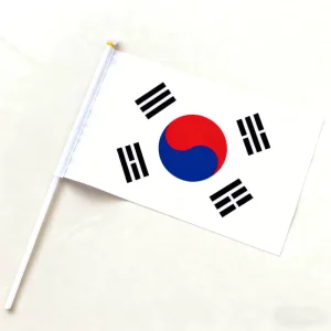 Small Polyester Handheld Flags on Plastic Poles Waterproof & Durable for Parades Sports Events & Promotions