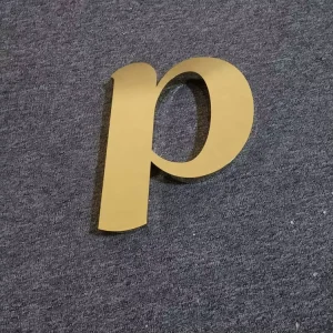 Small Size Stainless Steel Gold Metal Letter Sticked on the Wall