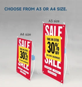 Small Tabletop X Banner Display Reusable Lightweight High Resolution