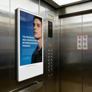 Smart Apartment Elevator Digital Signage with Free CMS Vertical LCD Portrait Screen for Community Notice & Ad Display