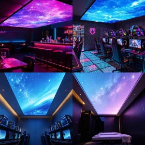 Smart RGB Color Changing Soft Film Stretch Ceiling Light Box IP65 UV Backlit Membrane Aluminum Frame Club KTV Venue