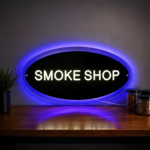 Smoke Shop Custom Neon Lights Ultra Thin Acrylic LED Backlit Signage for Commercial Car Outdoor Business with Dimmable Feature