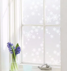 Snowflakes 3D Embossed Static Cling Window Glass Film Sticker for Office Use