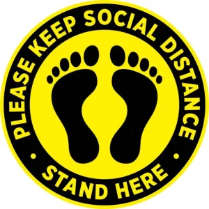 Social Distancing Floor Decals Sticker Removable Safety Floor Signs Round Signs Waterproof Anti Slip Sticker