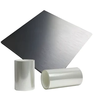 Soft Bubble Free Low Tack PET Silicone Film Lamination Surface Guard for Polished Stainless Steel Sheet Processing