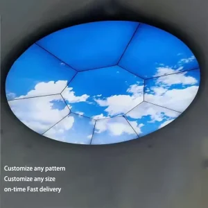 Soft Film Ceiling with Blue Sky White Clouds Fabric Stretch Film