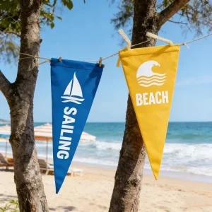 Soft High Quality Handmade Felt Pennant Eco Friendly Custom Digital Printing Promotional Triangle Hanging Flag Banner