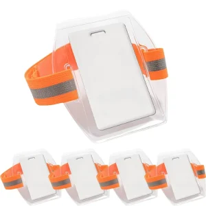 Soft PVC Elastic Armband ID Card Badge Holder Reflective High Visibility Ski Pass Arm Wrist Holder