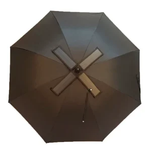Solar Panel Battery Style Parasol Umbrella Classic Straight Manual Opening Pongee Business Gift Travel All in One