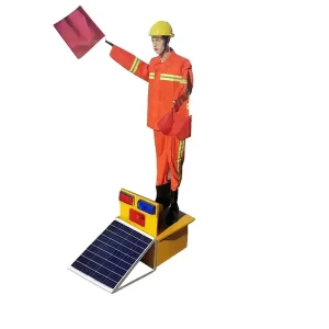 Solar Powered Automatic Traffic Road Safety Warning Flag Swing Robot
