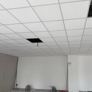 Sound Absorbing Glass Fiber Ceiling Tile Anti sag Moisture Proof Fireproof Ceiling Panel For Hotel KTV Auditorium