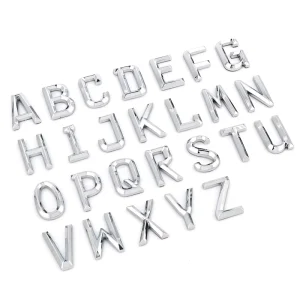 Source Factory ABS Plastic Chrome Badge Self Adhesive 3D Letters Number Car Emblem Stickers For Car Body Decoration