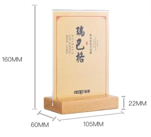 Source Factory Sales of Wood Acrylic U shaped Table Sign Wooden Table Sign A4 Size Desktop Display Acrylic Display Stand