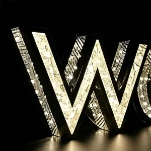 Sparkly Diamond Letter Sign Business Advertising Perforated LED Illuminated Sign