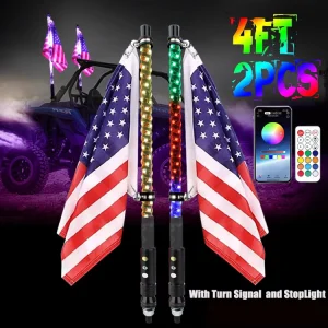 Spiral LED Whip Lights RGB Antennas Whips Lamp Accessories 360 Degree Spiral LED Whip Lights for UTV Off Road Vehicle ATV