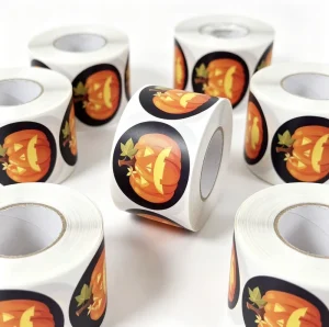Spooky Halloween Stickers Glowing Pumpkin Labels for Party Favors and Gift Wrapping