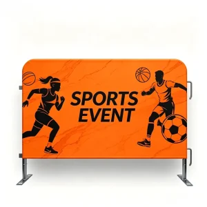 Sports Outdoor Event Vinyl Mesh Barrier Aluminum Flagpoles Heat Transfer Printed Promotional Flags Banners Crowd Control Jiangsu