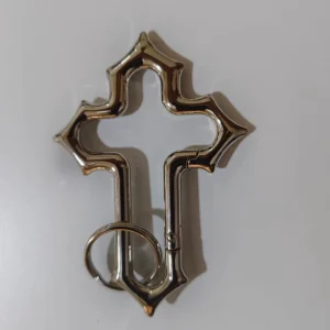 Spring Carabiner Cross Keychain Religious Crucifix Grunge Clasp Key Clip EDC Gift Camping Hiking Outdoor Black Cross Pendant