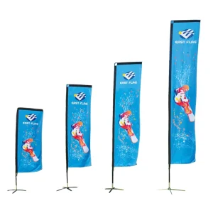Square Cloth Flag Pennants Outdoor Advertising Beach Flags Fiberglass Flagpole Adjustable Commercial Banners