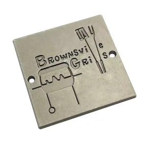 Square Shape Clothing Metal Engraved Logo Tags Gold Plated Sewing 4 Holes Metal Hollow Name Label for Bikini