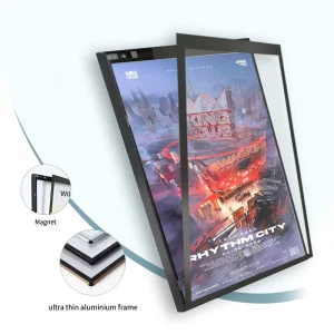 Square Wall Mount Indoor Aluminum Magnetic LED Light Box High Brightness Decorative Slim Poster Frame Model ST MF 815