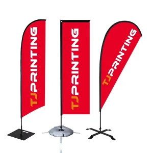 Stable Durable Polyester Feather Flag with Heat Transfer Printed Aluminium Flagpole for Race by the Sea