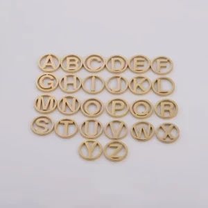 Stainless Steel 12mm Round Hollow Out A Z Alphabet Pendant 26 Lettering Charms DIY Bracelets Necklace Jewelry Making Accessories