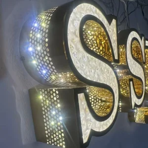 Stainless Steel Acrylic Metal Sign Business Logo Front Lit Letter Sign LED Sign Board for Outdoor Business Sign LED Advertising