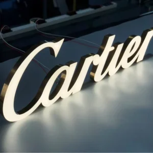 Stainless Steel Aluminum Alloy Borderless Illuminated Lettering Custom Outdoor IP65 Waterproof Electrostatic Epoxy Powder Coated