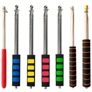 Stainless Steel Aluminum Portable Tour Guide Flag Pole Flexible Telescopic Advertising Sports Banner Colorful Hand Flags