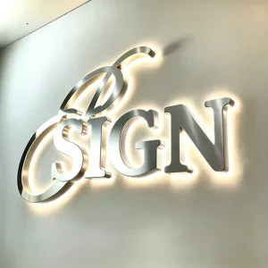 Stainless Steel Backlit Letters High Bright LED for Advertising Office Shops Night Sign